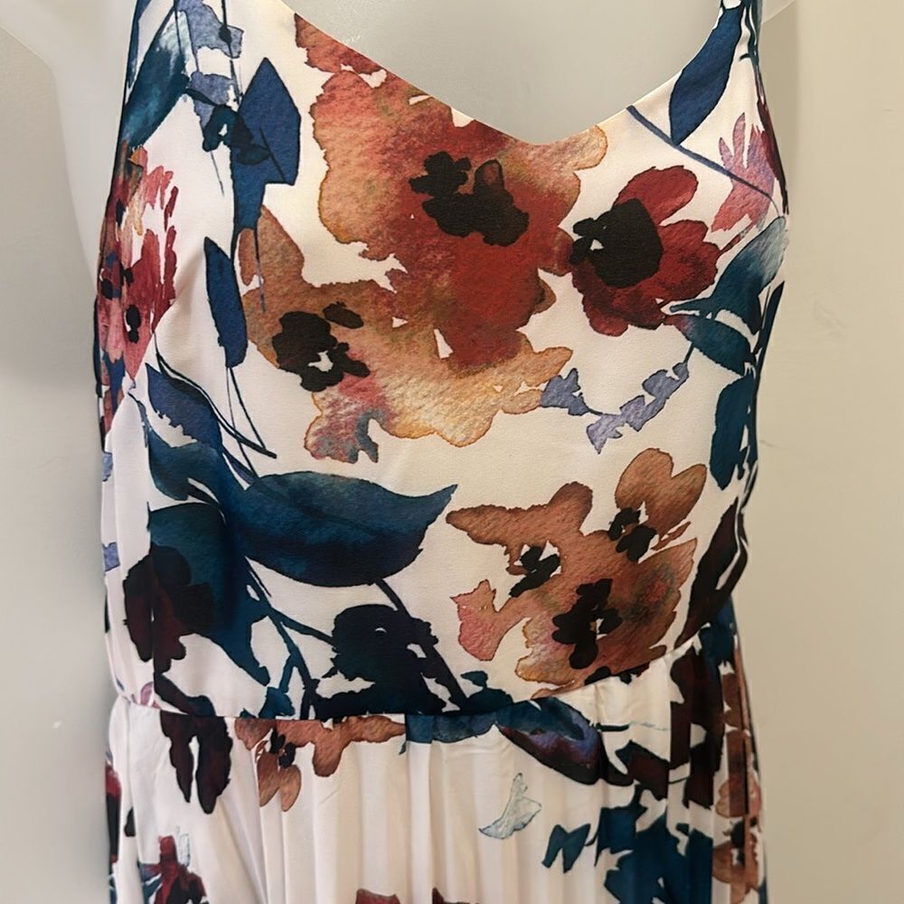 A New Day Floral Midi Slip Dress Easter Spring Summer White Medium M - Picture 4 of 8